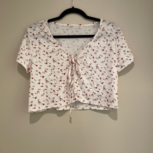 cropped tie floral cardigan! - Picture 1 of 2